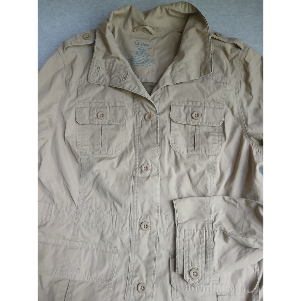 LL Bean Jacket Womens Medium Field Utility Hiking Safari Western Work Outdoor